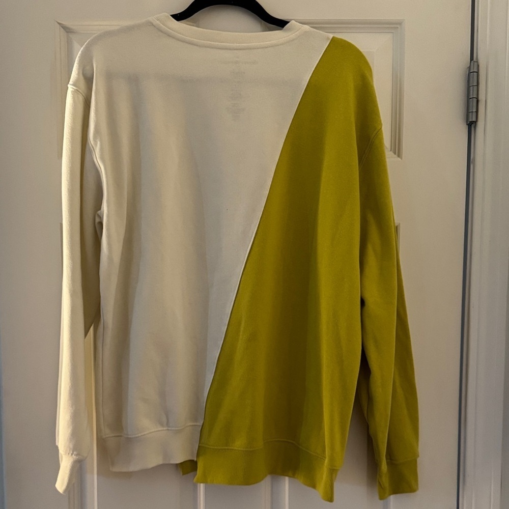 Smiley Face Two-Tone Sweater - cream and chartreuse NWOT - Picture 4 of 5